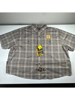 Ariat Rebar Beige Plaid Button Up 3XL NWT